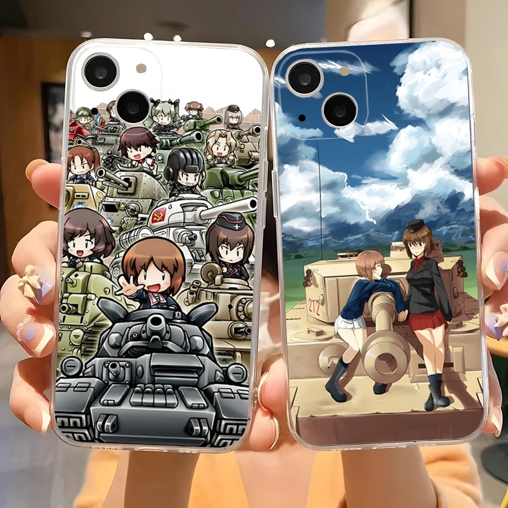 Girls Und Panzer Phone Case For Iphone 15 Pro Max 14 16 Plus 11 12 Mini 13 Pro 7 8 X XR XS SE Transparent Back Cover