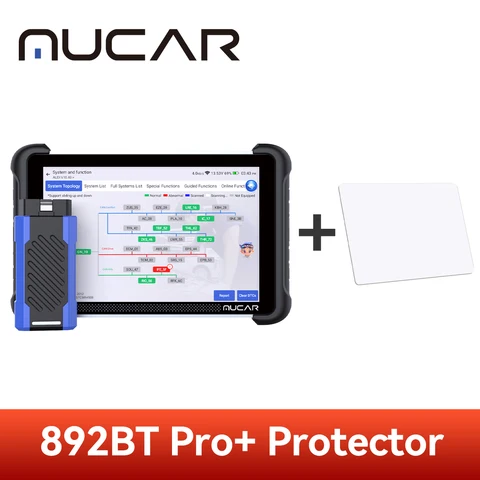 Диагностический сканер MUCAR 892BT Pro AI OBD2 с топологическим отображением, 35 сервисных функций, кодирование ЭБУ, двунаправленное управление, бесплатные обновления на всю жизнь