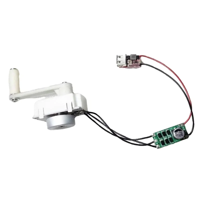 ABBY-Hand Crank Motor Gear Generator Kit Survival Power Bank شاحن USB للطوارئ 5V 5W #6