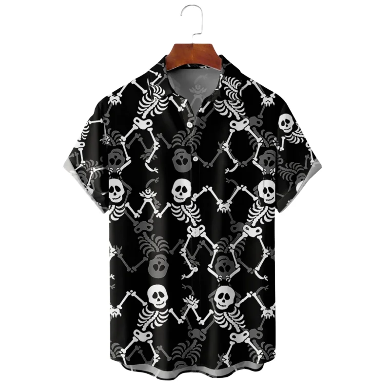 

Creative Skulls 3D Print Shirts for Children Boy Clothes Summer Short Sleeve Fashion Cool Kids Girl Clothes Blouses Lapel Tops