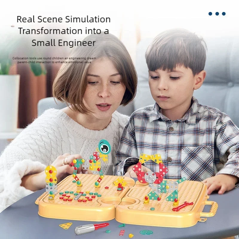 จําลองไขควงไฟฟ้า Montessori ของเล่นประกอบและซ่อมชุดเครื่องมือเด็ก Early การศึกษาของเล่นทําด้วยมือ DIY ของเล่น