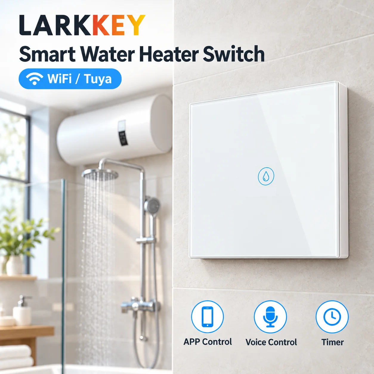 20A/40A Zigbee Water Heater switch EU/UK 4000W Voice Remote Control Boiler Switch Touch Panel High Power for Alexa Google Home