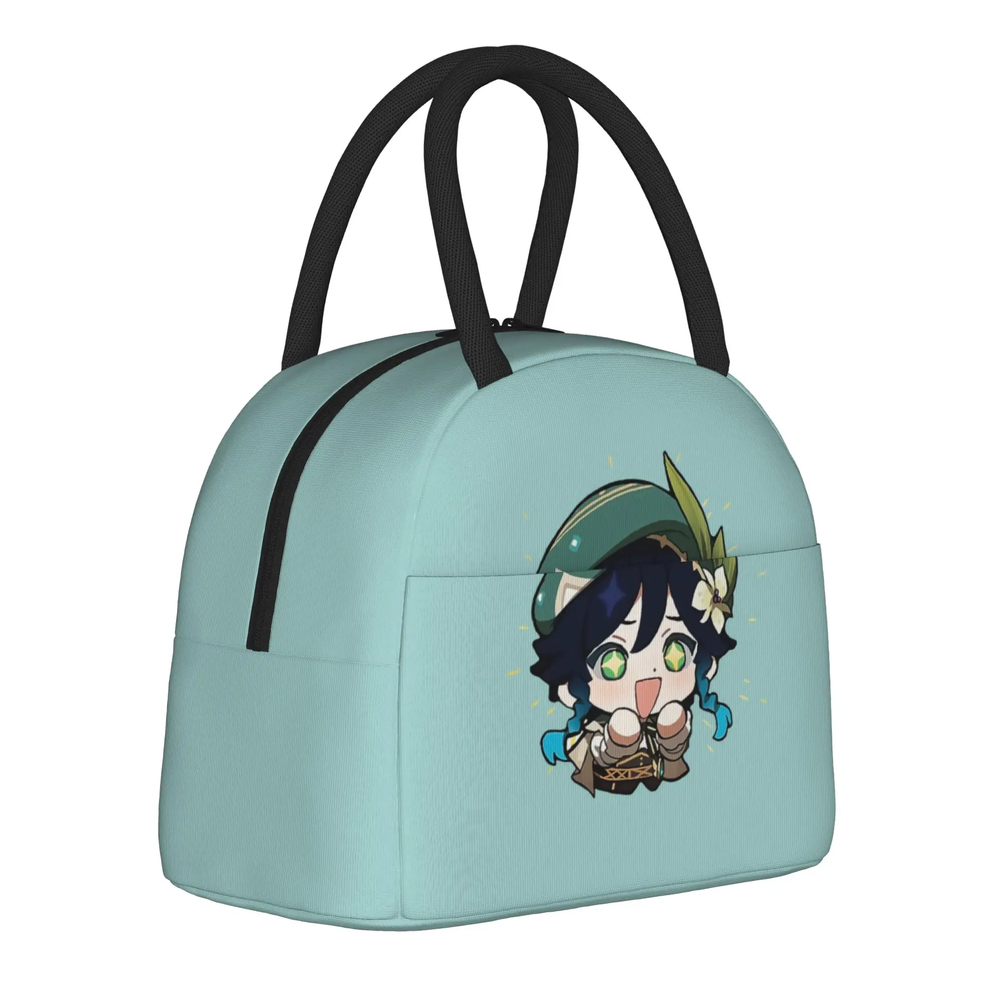 Venti  Genshins Impact  Insulated Lunch Bags Cooler Bag Reusable  Leakproof Tote Lunch Box Food Handbags Beach  Outdoor