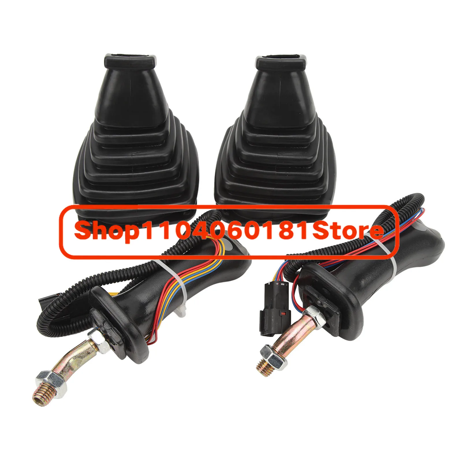 2PCS 3 Button Excavator Joystick Handles with Dust Cover Replacement for Doosan DH DX150 215 225 300 370‑9C