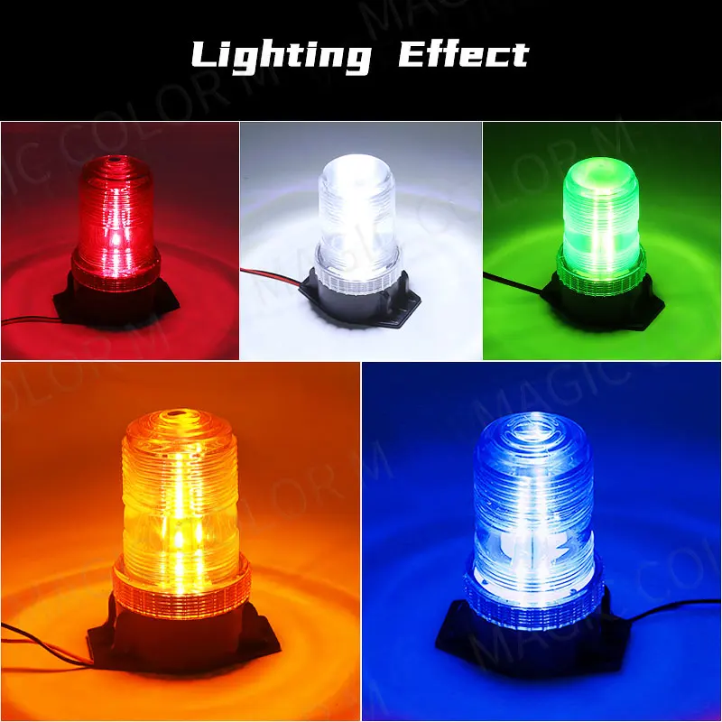 30 LED Strobe Light 12-24V 48V 60V 80V High Power Emergency Warning Lamp For Car Forklift Truck Bus White Red Amber Blue Green