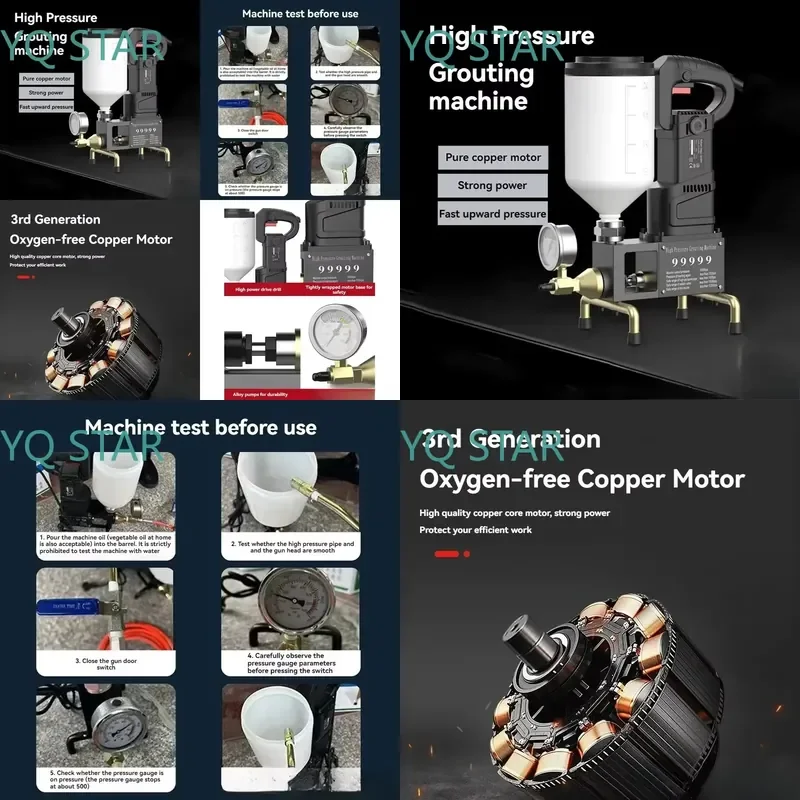 High Pressure Waterproof Grouting Machine Injection Pump for Epoxy Polyurethane Liquid Leakage Repair Tool