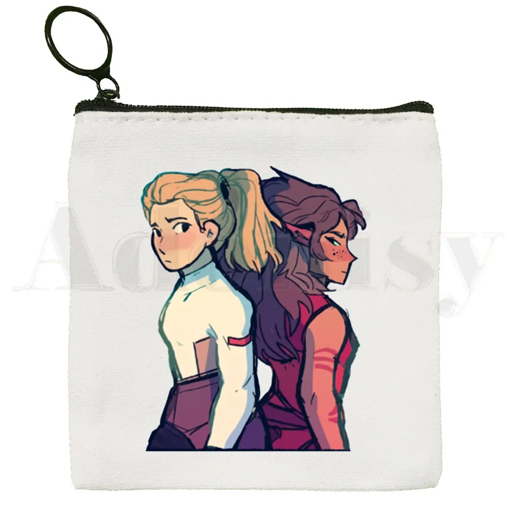 Adora Catra Love She Ra e Catra Cartoon Artwork Coin Purse, Saco De Armazenamento Pequeno, Saco De Cartão, Saco De Embreagem De Moedas, Saco De Chave Com Zíper