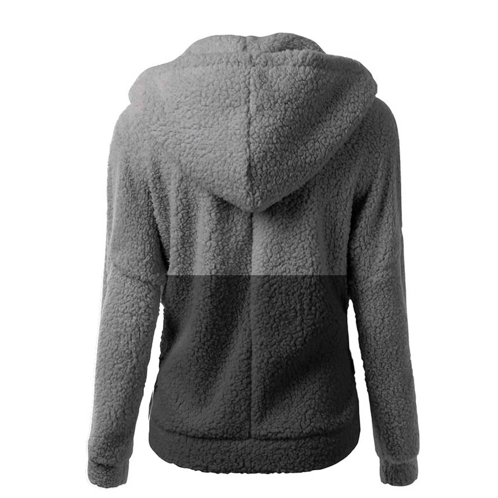 Ladies Hoodie Half Zip Hooded Plush Sweatshirt Winter Fashion Color Matching Pocket Wool Long Sleeved Sweater Fleece Overcoat