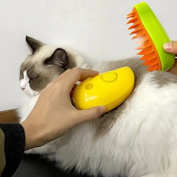 고양이 스팀 브러시 개 마사지 빗, 전기 스프레이 브러시, 애완 동물 털 제거 빗, 개 그루밍 브러시 용품, 3 in 1 