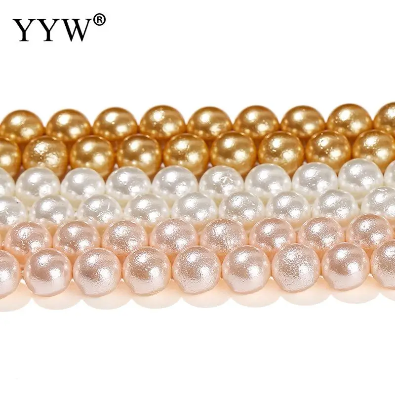 Perle di conchiglia del mare del sud perle di conchiglia rotonde lucidate fai da te 6mm 8mm 10mm 12mm perle all'ingrosso gioielli che fanno braccialetto collana fai da te