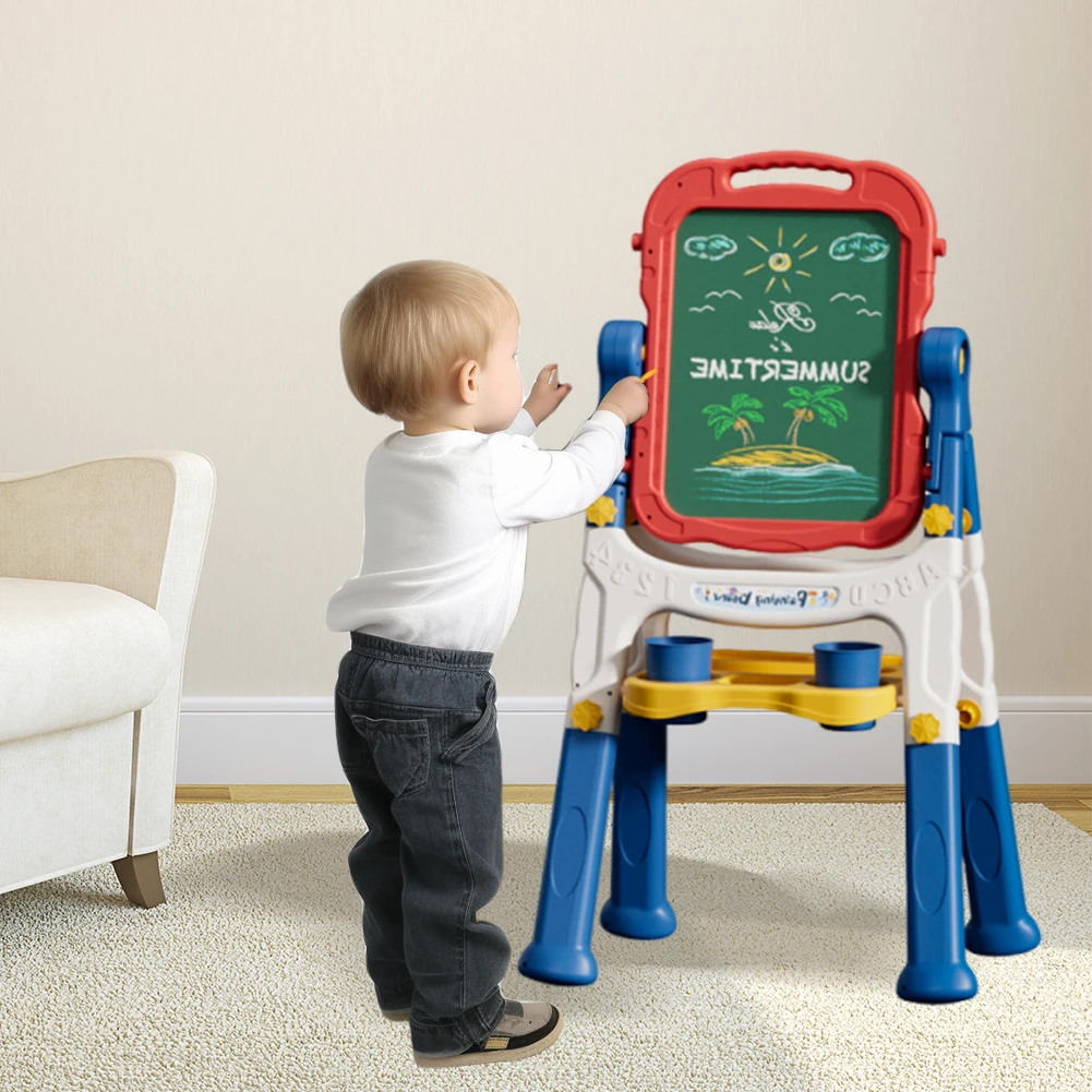 Art Easel Adjustable Writing & Graffiti Easel Magnetic Drawing Board for Toddlers Boys and Girls