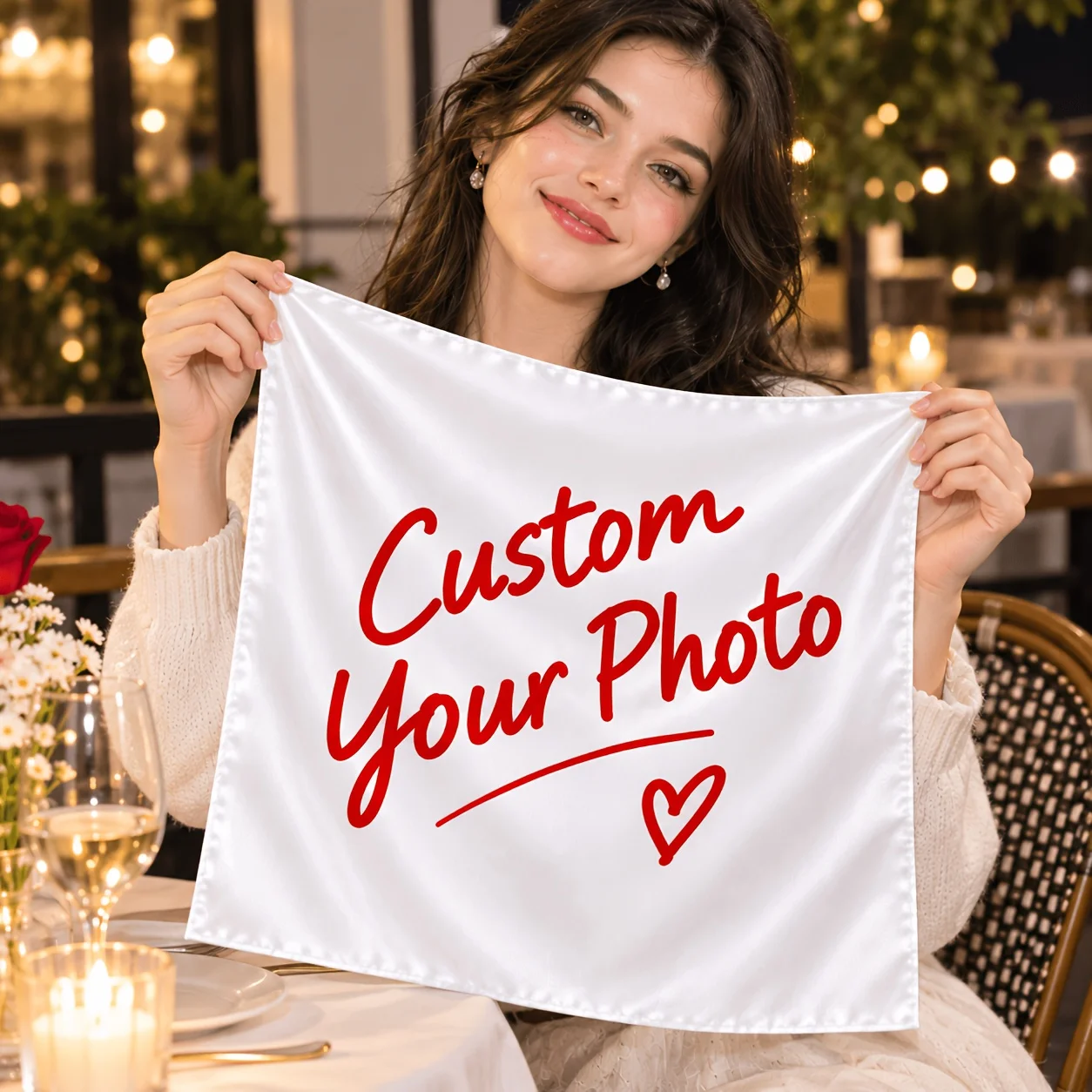 Custom 1pc Square Satin Scarf, 50x50cm/ 70x70cm Multi-functional Headscarf with Multiple Wearing Styles. Ideal for Daily Wear,
