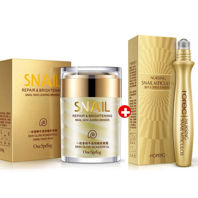 Skincare Set Slak Crème Collageen Crème Anti Aging Witter Huid Gezichtscrème Vervagen Donkere Ogen Kringen Verwijderen Ogen Zakken Oog serum