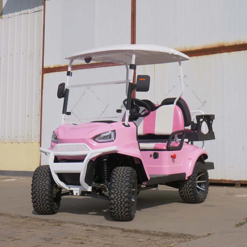 Pink Golf Cart Off-Road Vehicle Combines Gentleness And Wildness Perfectly, Electric Golf Cart Is In High Demand