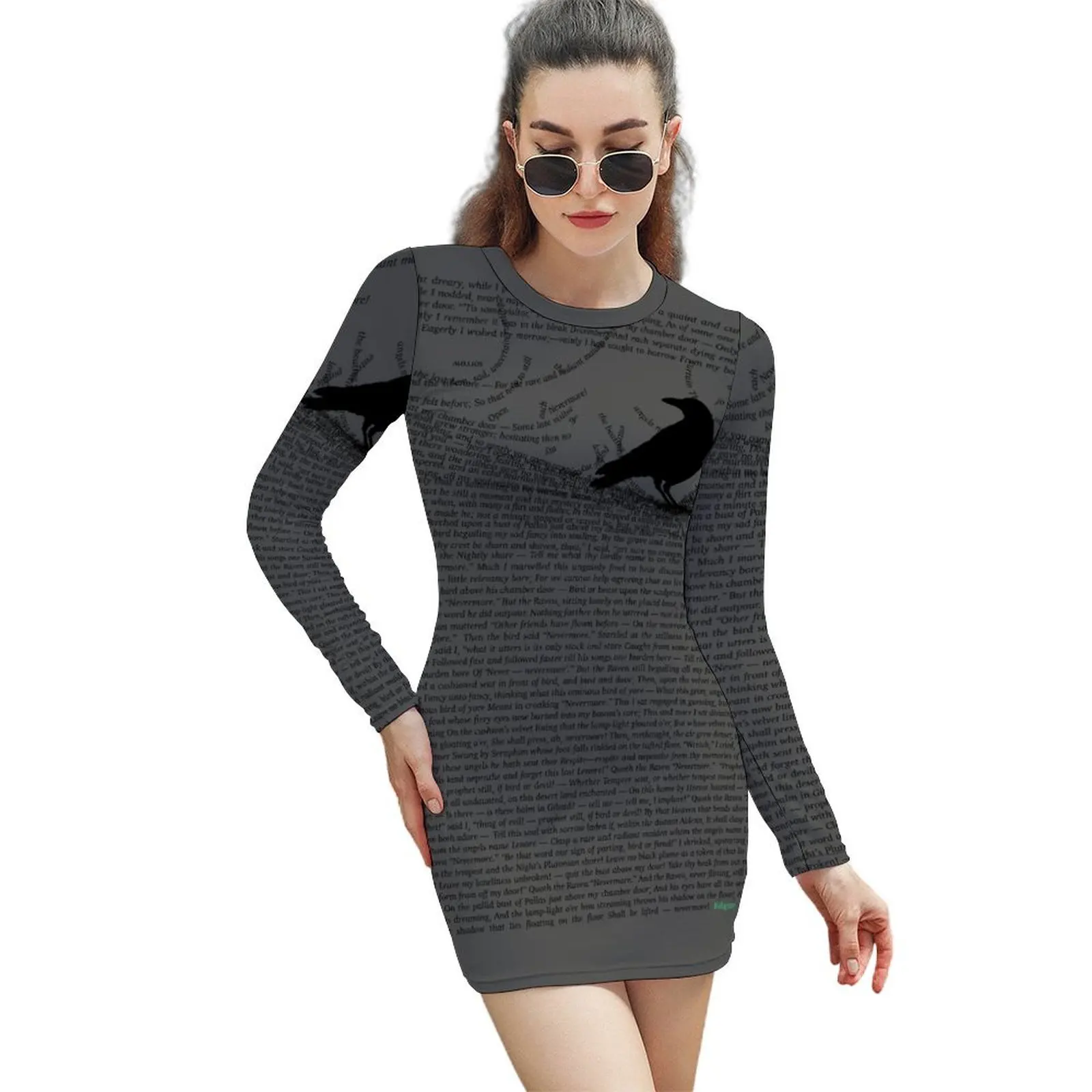 

The Raven by Edgar Allan Poe Long-Sleeved Sheath Dress dress for women long dress women dresses for woman