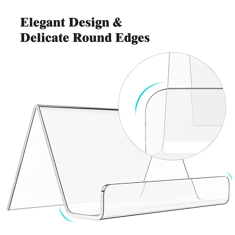 شفافة الاكريليك سطح المكتب حامل بطاقة الأعمال الجدول مكتب الرف صندوق تخزين عرض موقف مطعم اللوازم المكتبية #4