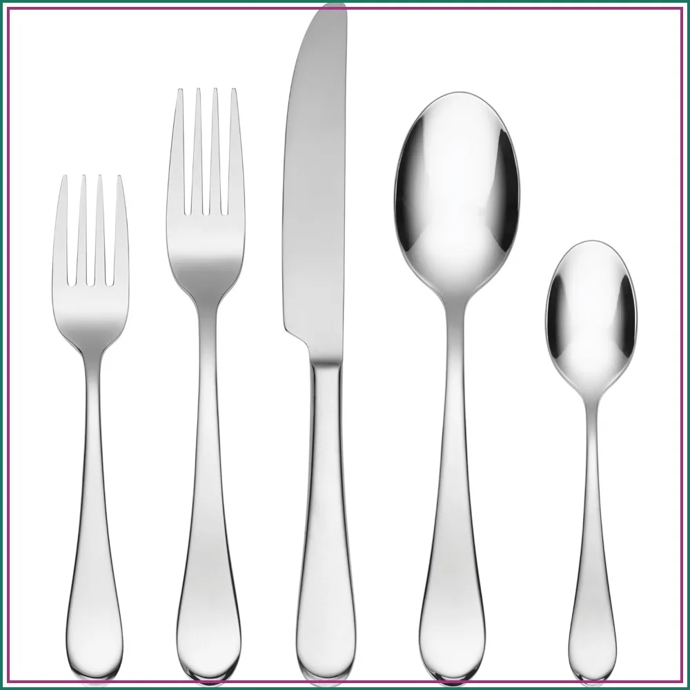 

45-Piece Flatware Set, Service for 8, Silver Stainless Steel Cutlery