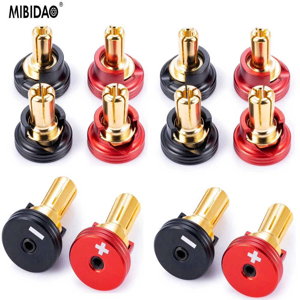 MIBIDAO 1Pair/5Pair/10Pair 4mm/5mm Hard shell Metal  Heatsink Bullet Plugs For Electric Screwdriver RC Car Tools