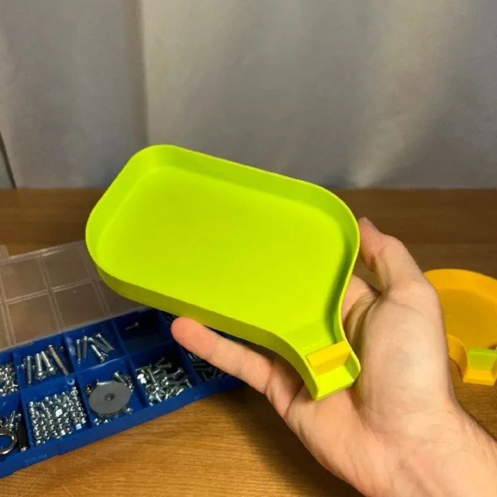 Durable Plastic Funnel Tray with Barrier Plug Anti Slip Small Parts Tools Tray Sorting Tray Screw Nut Storage