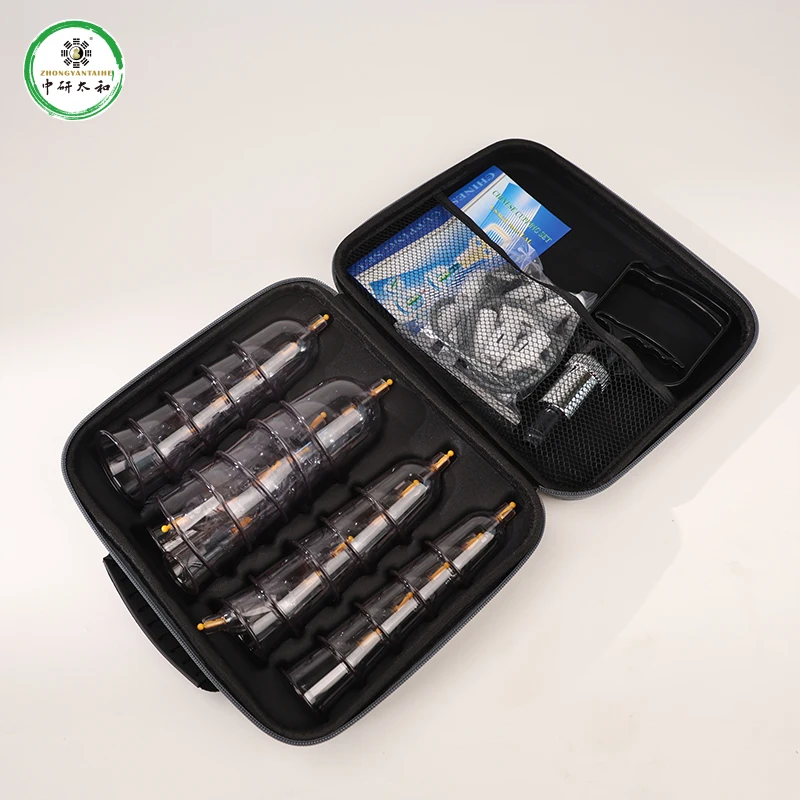 ZHONGYAN TAIHE 24-Piece ABS Cupping Therapy Set with Handheld Vacuum Pump for Home Muscle Pain Relief & Detox