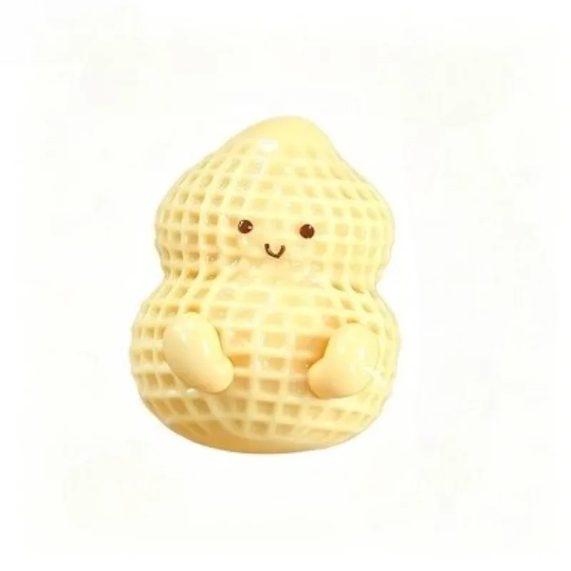 Kawaii Smiley Peanut Soft TPR Squeeze Toy Stress Relief Fidget Decompression Gift For Kids Desktop Party