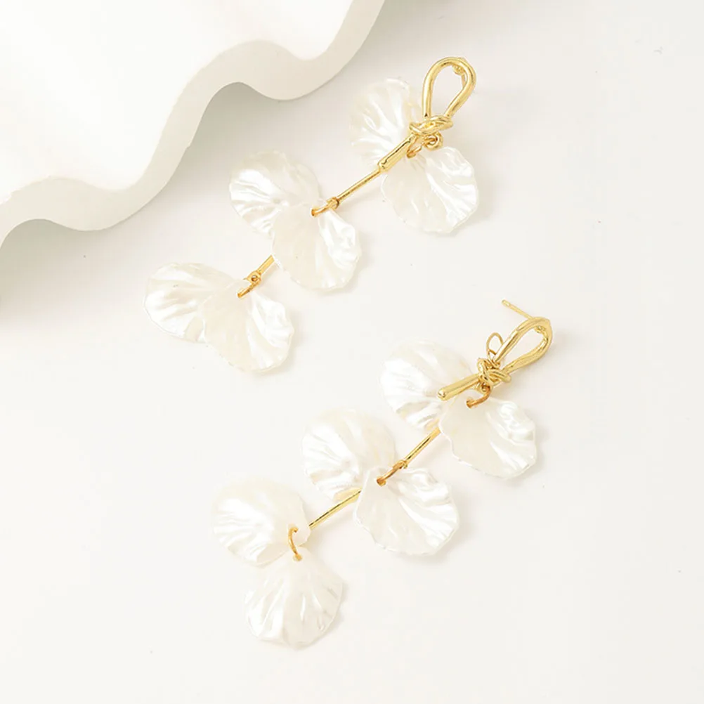 

Pcs Dangle Earrings for Women Trendy Boho Flower Petal Lightweight Summer Beach Statement Shell Shape Elegant Comfortable Daily