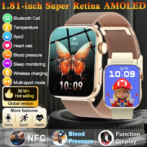 Reloj inteligente versión Global hombres mujeres HD AMOLED pantalla ritmo cardíaco Bluetooth llamada GPS pista impermeable deportes relojes inteligentes