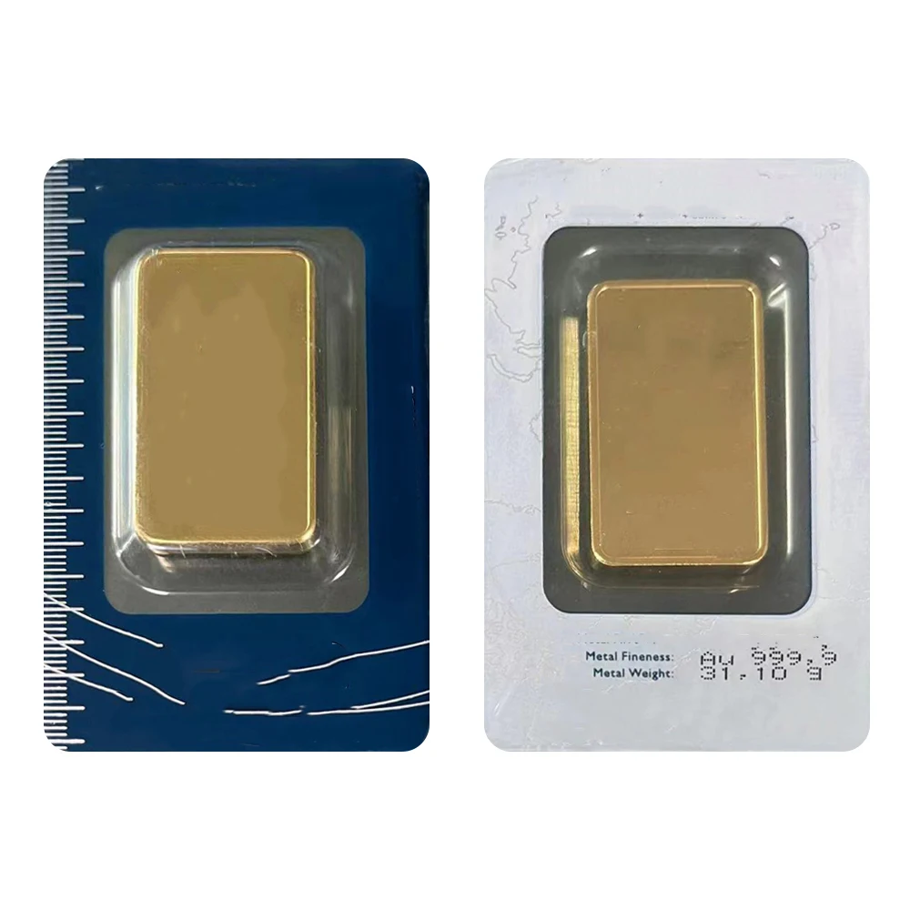 VB 1g/2,5g/10g/20g/1oz/50g 24K vergulde goudstaven in oranje verzegelde verpakking, niet-magnetische koperen staaf, onafhankelijk serienummer, cadeau