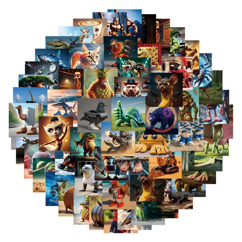 

80pcs Italian Brainrot Stickers Anime Cartoon Fashion Skateboard Refrigerator Decorative Sticker Fashion Applique Kids Toys Gift