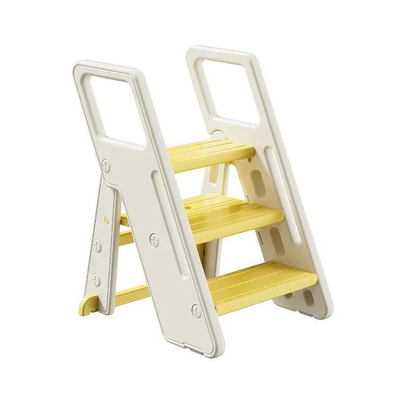 

Non-slip plastic with armrest foldable hand washing brush teeth double step heightening footstool children's footstool