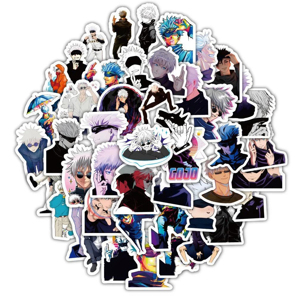 

10/30/60pcs Anime Jujutsu Kaisen Stickers Gojo Satoru Cool Cartoon Sticker DIY Skateboard Laptop Phone Guitar Decals Decoration