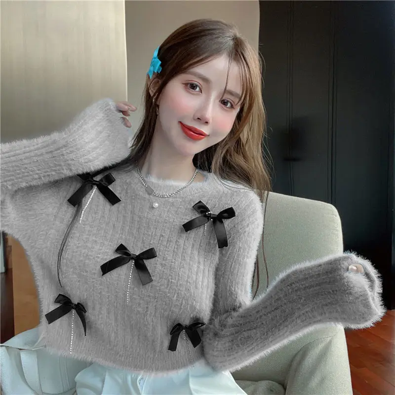 Pullovers Women Sweet Fashion Autumn Leisure All-match Knitting Stylish Girlish Tender Korean Style Daily Ladies Students Basic