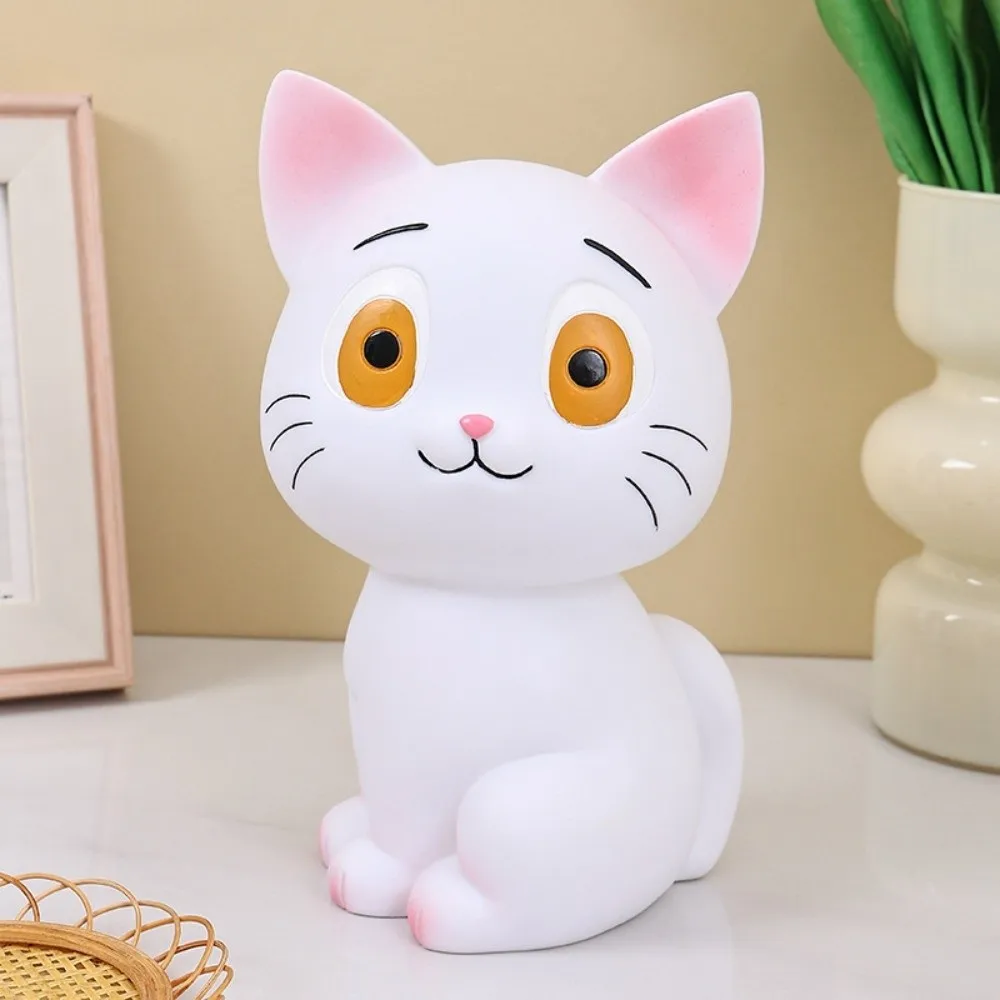 낙하 방지 검은 고양이 저금통 대용량 만화 고양이 돈 상자 모델 장식 고양이 모델 저금통