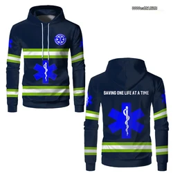 Classic Work Clothes Medical Worker Uniform Lightweight Sports Hoodie Medical Staff Cosplay Thin Oversized Printed Pullover