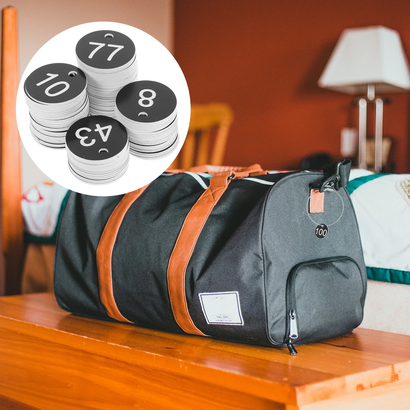 

100pcs Plastic Number Id Tags With Hole Reusable Label Tag For Luggage Storage Locker Keychain Sorting Identification