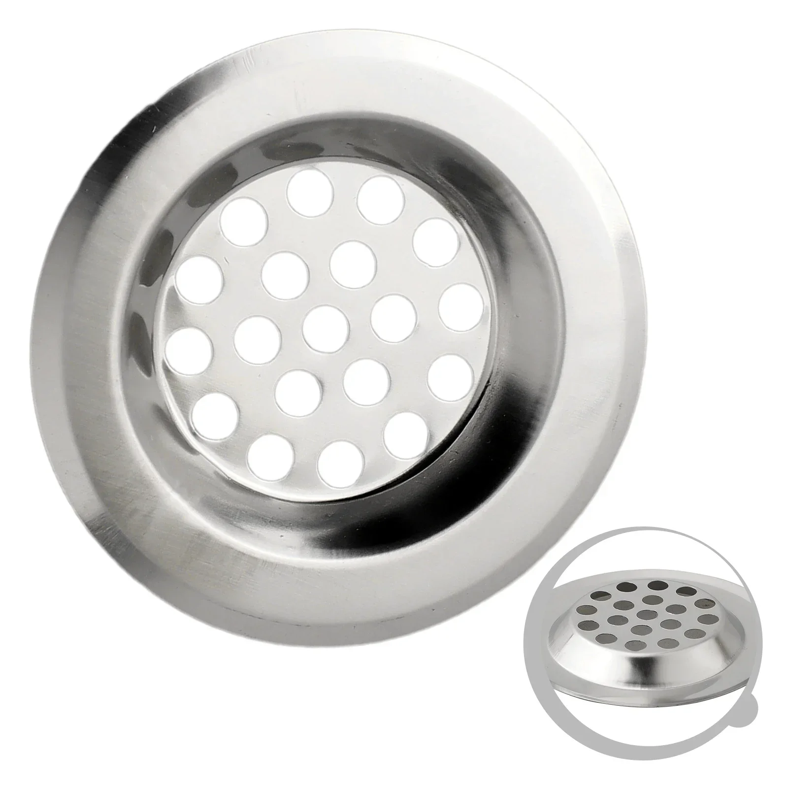 Stainless Steel Bathroom Kitchen Sink Strainer Bathroom Shower Drain Filter Cover Hair Catcher Stopper 60/75mm