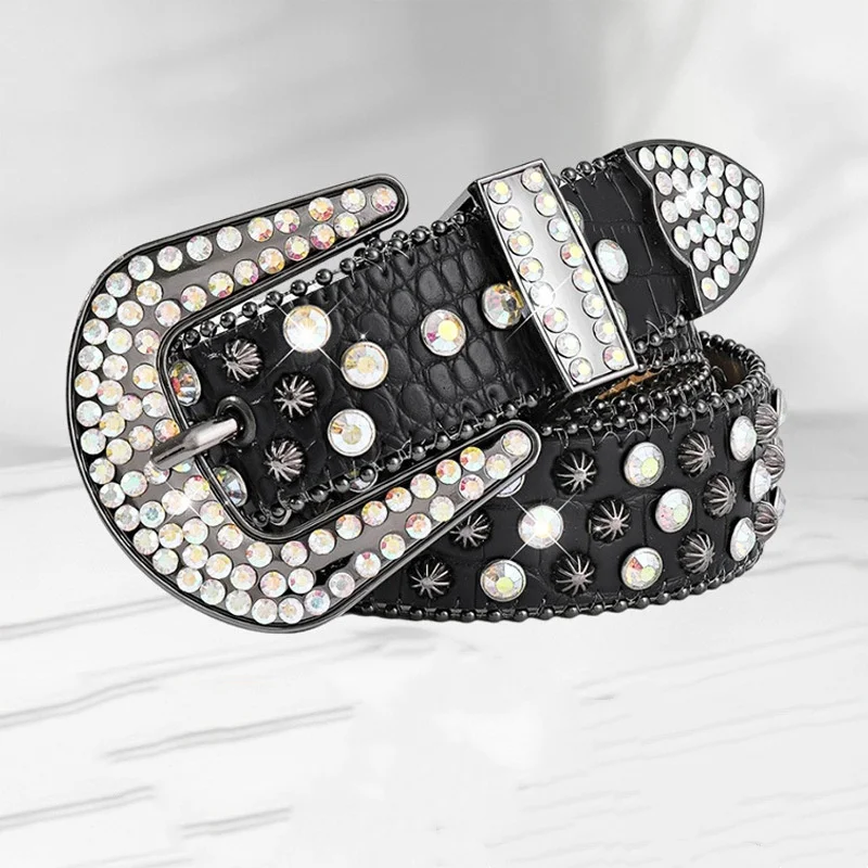 

Мужские модные ремни в стиле хип-хоп и рок с стразами, из мягкой кожи, с круглыми заклепками, дизайнерские ремни с шипами, женские трендовые ремни-стрепы.