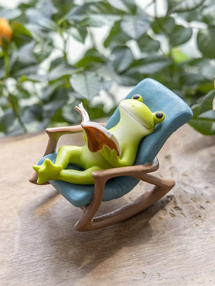 

Creative animal rocking chair decorations cute little frog courtyard balcony landscaping desktop resin home decoration gifts