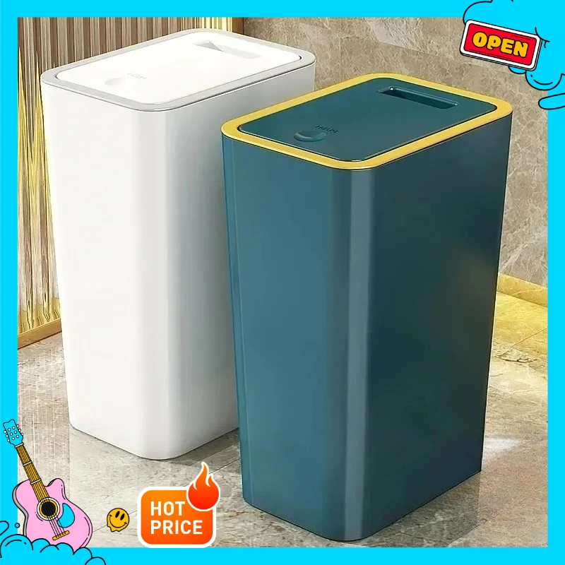 Pet-Proof 10L Trash Bin - Odor & Leak Proof Space-Saving Durable Plastic Can for Home Use