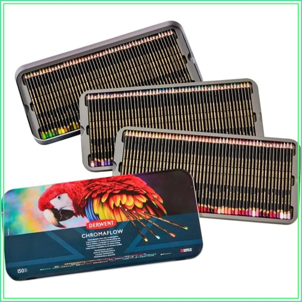 

150 Colored Pencils Set, Soft Core, Smooth Blend, Ideal for Drawing & Coloring, Professional Quality, Metal Tin