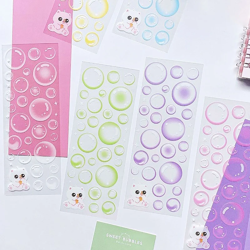 Transparent Bubble Decal Stickers Fashion PET Bubble Phone Luggage Decoration Stickers Creative DIY Hand Account Stickers