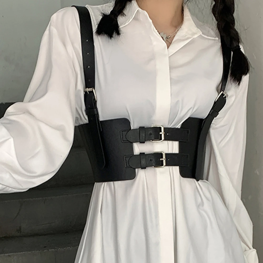 Luxury Belt for Women Sexy Harness Corset Punk Girl Wide Waist Strap PU Leather Lingerie Sword Belt JK Accessories Shirt Dress