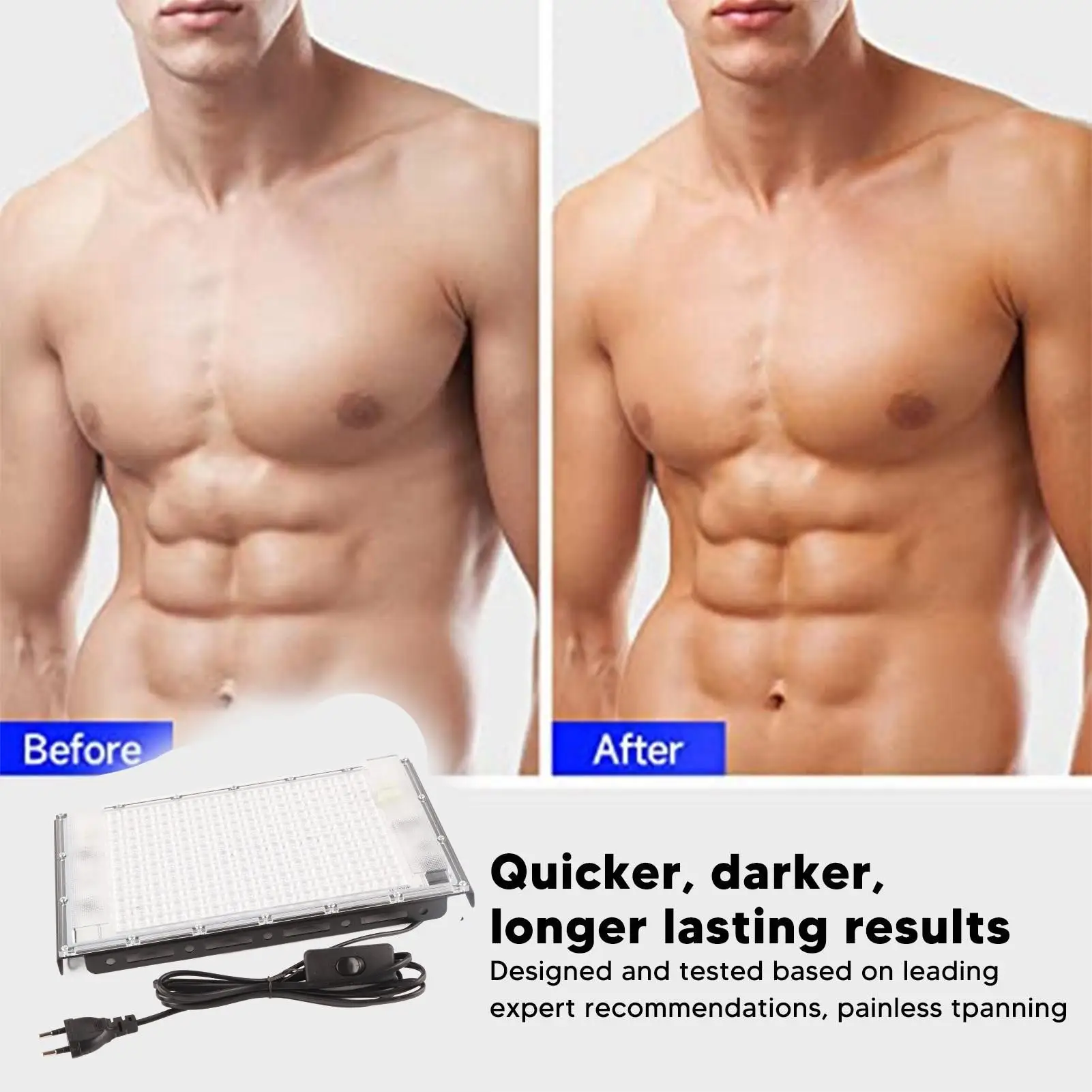 Compact 192 LED Tanning Light Device - Safe 460nm Blue Lamp, 100W Button Control for face & for body (85-265V)