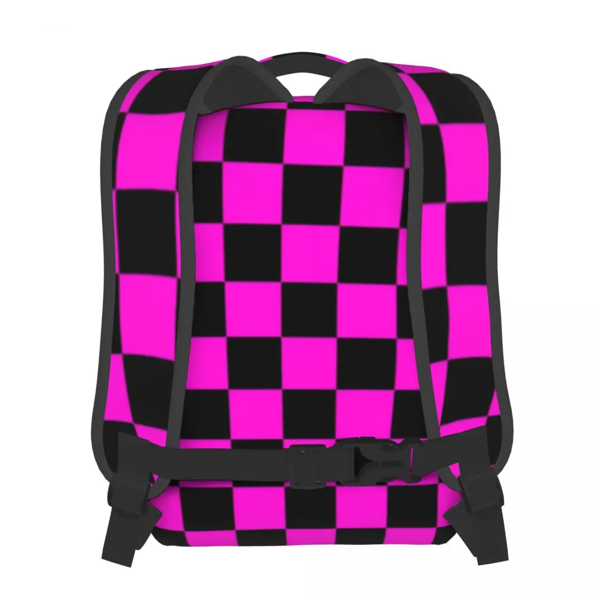 Pink Black Checkerboard Backpack Missing Texture Kawaii Backpacks Boy Travel Breathable School Bags Designer Rucksack