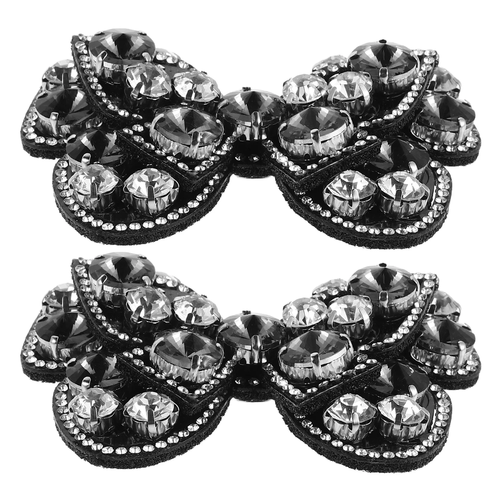 

Rhinestone Bow Shoe Clips Black Bows Detachable High Heel Accessories Shoe Flower Decorations Charm Bride Wedding
