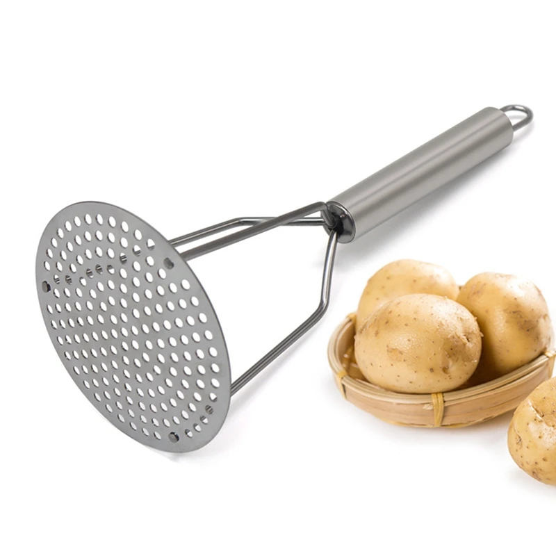 Potato Press With Handle Household Stainless Steel Masher For Mashed Potato Kitchen Mash Tool Food Crusher Kitchenware Fruits