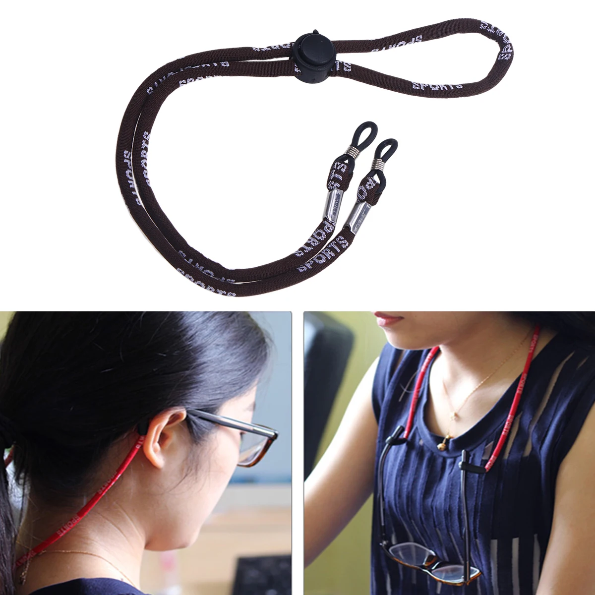

Non-slip Glasses Chain Brown Eyeglass Retainer Strap Holder Cord Sunglass for Hiking Outdoor Activities Prevents Slipping
