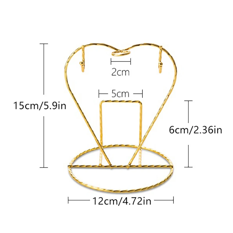Heart Shaped 2-Cup 2-Dish Non-Slip Mug Holder Drain Rack Household Tea Cup Organizer - view 6
