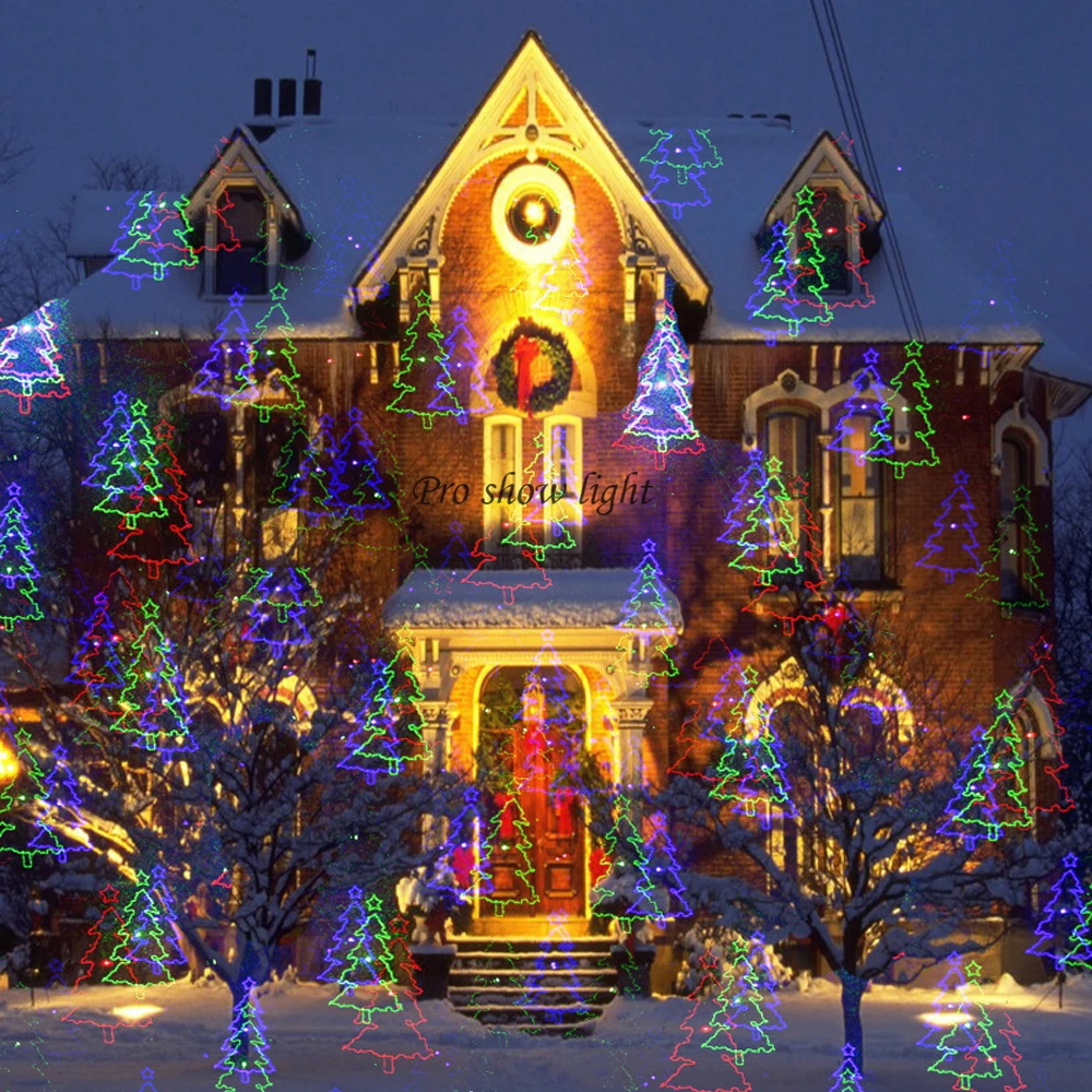 Christmas Pattern Laser Lights Projector NEW Outdoor Garden Decorative Lawn Lights With Remote Control Halloween DJ Party Light