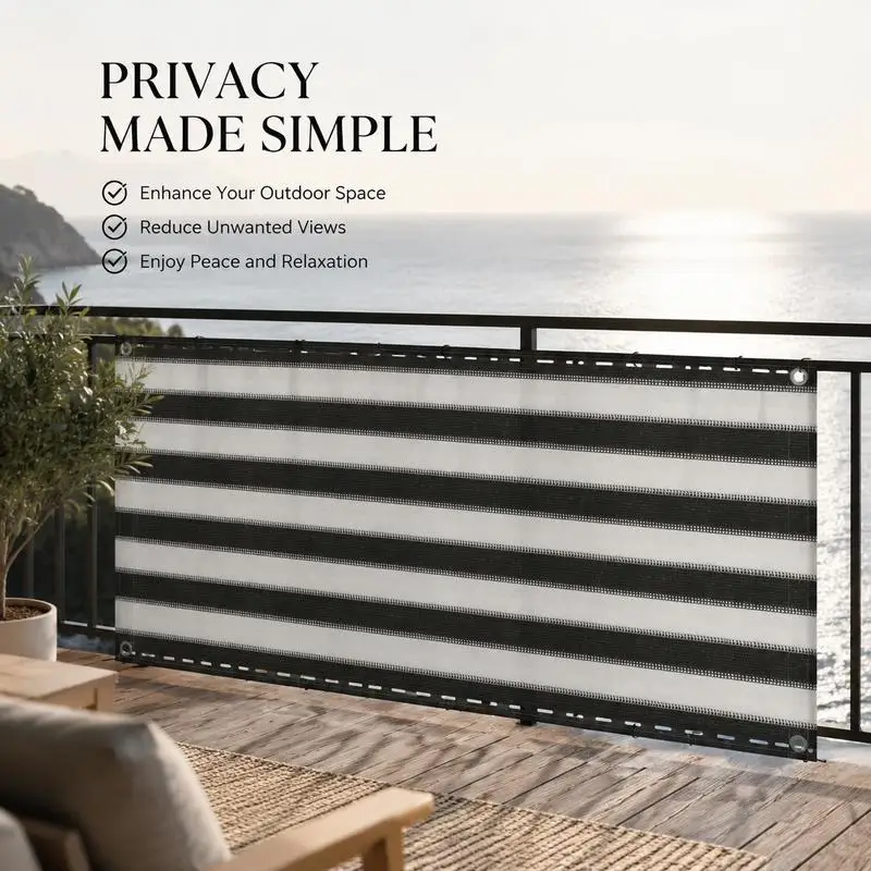 Sichtschutz für Balkon HDPE 75x600 cm Anthrazit Weiß Sichtschutzvorhang für Balkon Terrasse Garten Außenbereich Modern